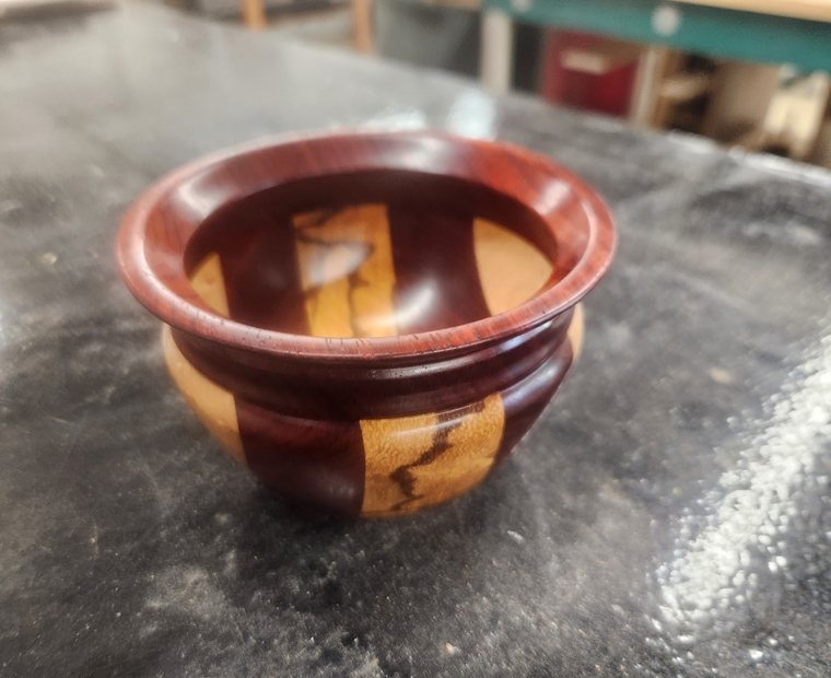 Compact accent hardwood bowl