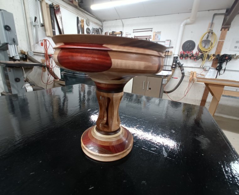 Daybreak pedestal bowl handcrafted from hardwood