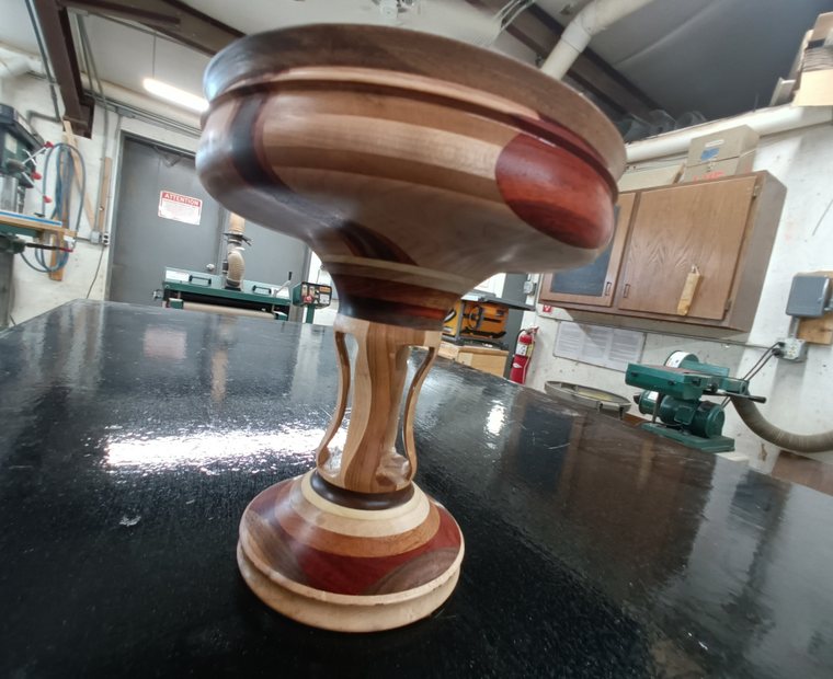 Handcrafted pedestal bowl side profile